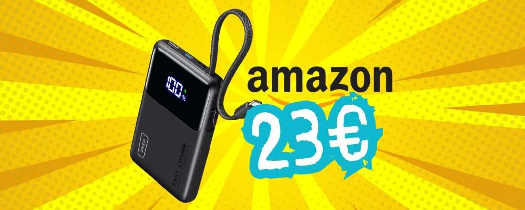 Power Bank INIU da 45W con cavo integrato e capacità da 10000mAh (23€)