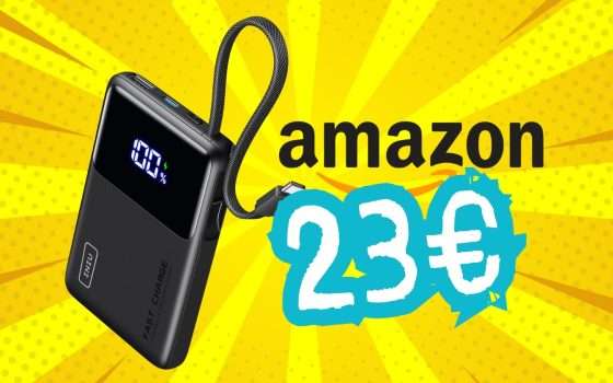 Power Bank INIU da 45W con cavo integrato e capacità da 10000mAh (23€)