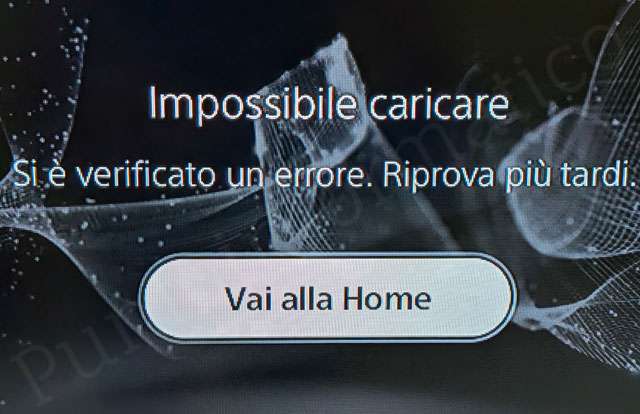 L'errore sulla PS5 per il down di PSN