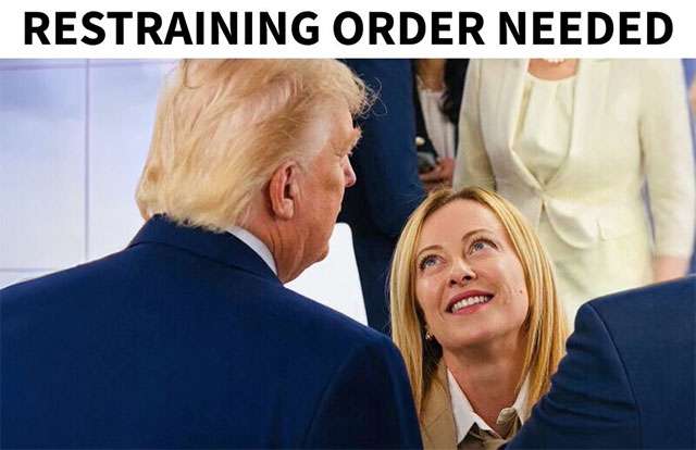 Il post di Donald Trump in cui chiede un ordine restrittivo per Giorgia Meloni