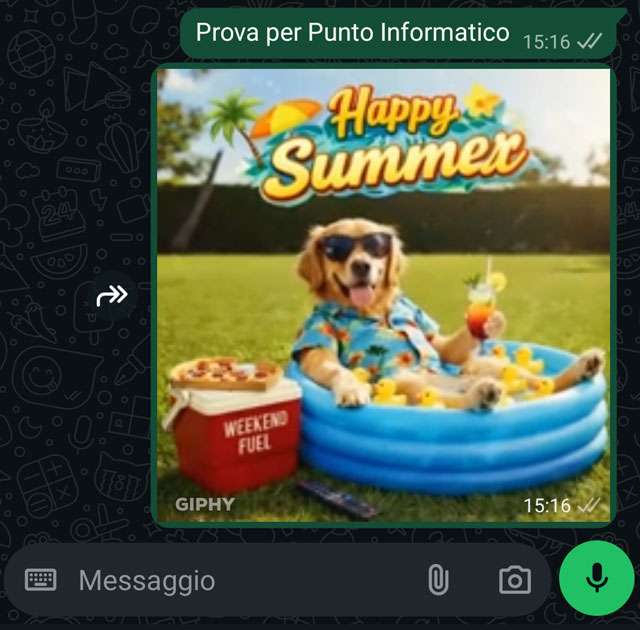 Ora l'invio delle GIF su WhatsApp pesca dall'archivio di GIPHY