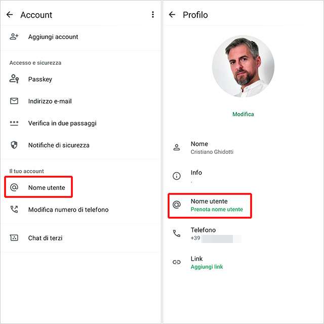 Come prenotare il nome utente su WhatsApp, la guida