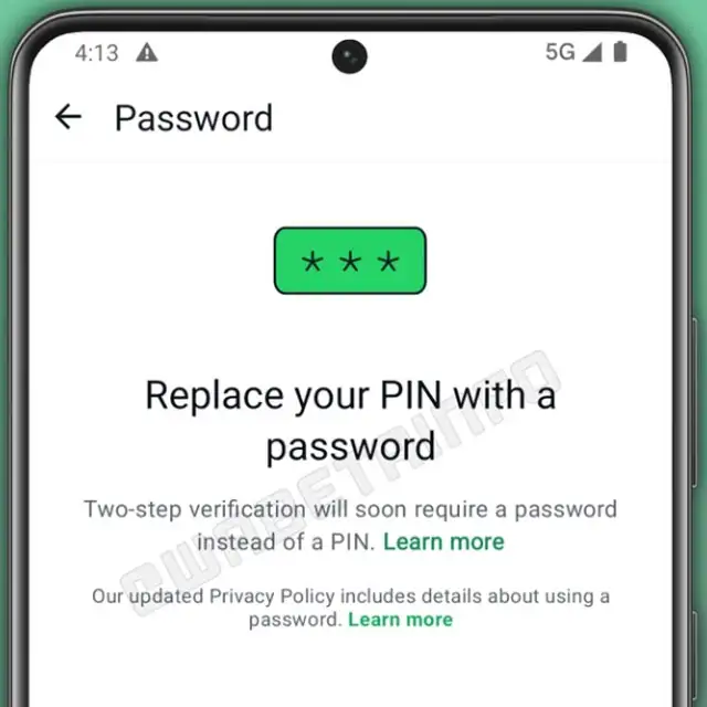 WhatsApp sostituisce il PIN con la password per l'autenticazione a due fattori