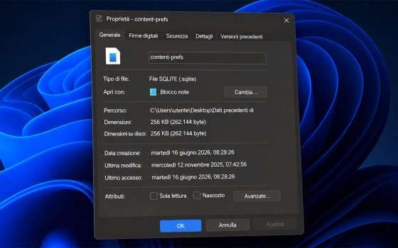 Windows 11, tema scuro anche per la finestra Proprietà