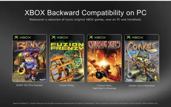 Windows 11, arrivano i giochi Xbox classici con la retrocompatibilità