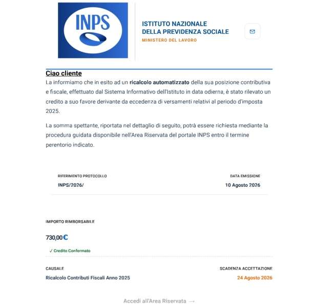 Email phishing INPS
