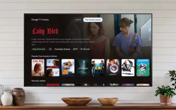 Google TV Freeplay, film e serie on demand gratis, con la pubblicità