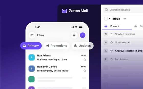 Proton Mail organizza i messaggi in categorie