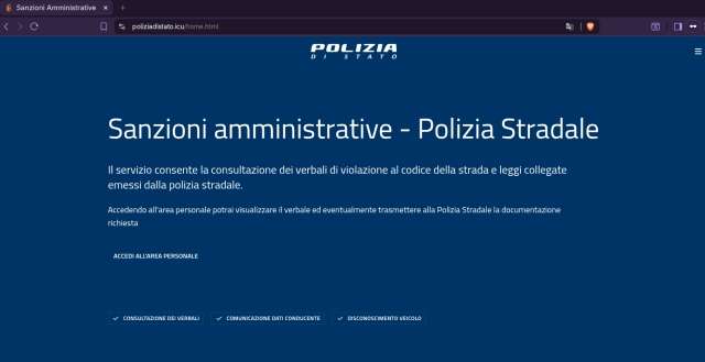 Sito fake Polizia Stradale