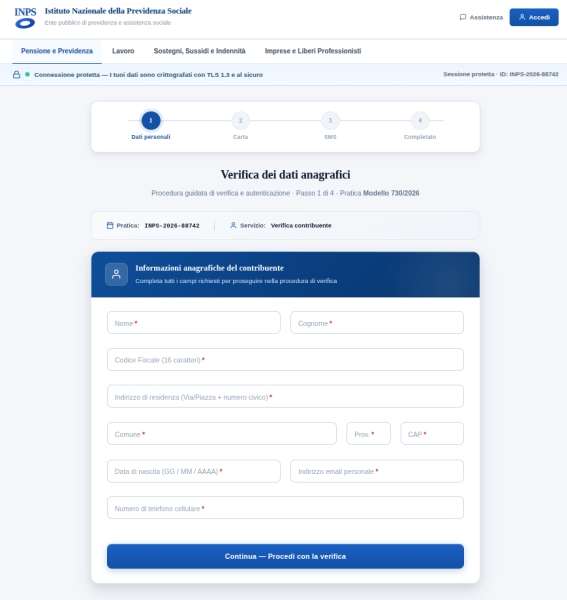 Sito phishing INPS rimborso