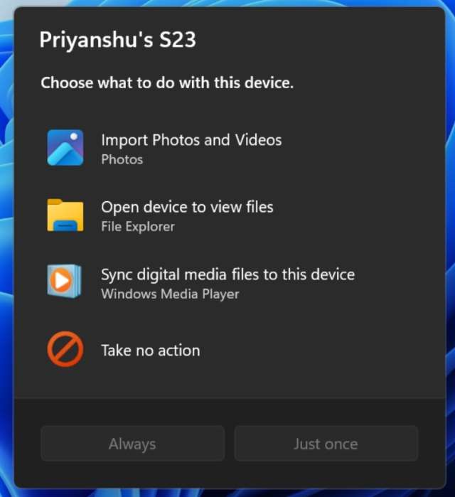 Windows 11 26H2 AutoPay UI