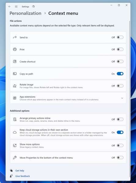 Windows 11 personalizzazione menu contestuale