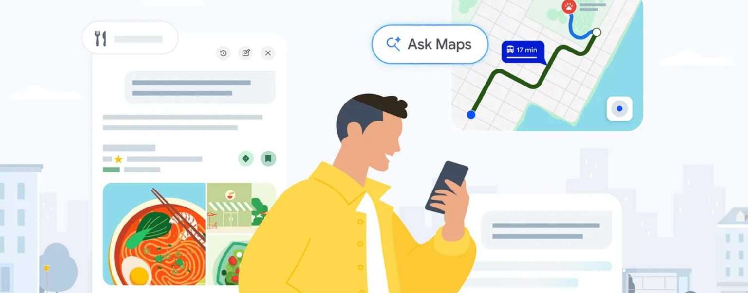 Anteprima: Google Maps ora ordina il cibo con l’AI: cosa può fare Ask Maps