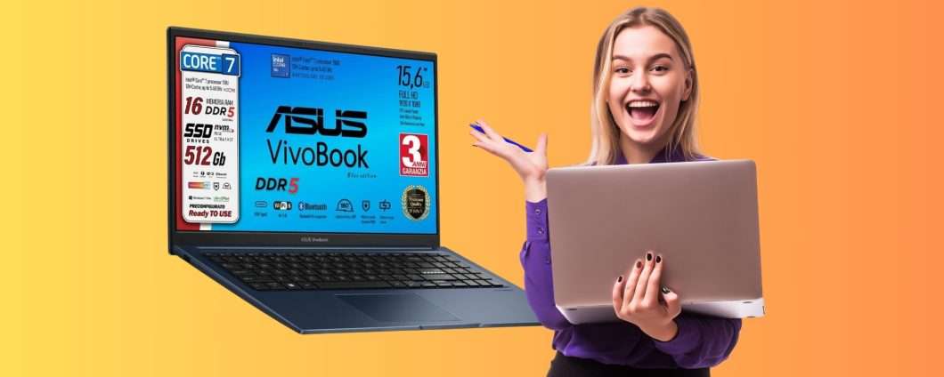 ASUS VivoBook con Intel Core i7, 16GB di RAM e SSD da 512 a meno di 750€