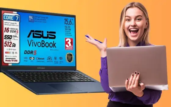 ASUS VivoBook con Intel Core i7, 16GB di RAM e SSD da 512 a meno di 750€
