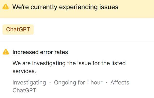 La conferma dei problemi di ChatGPT