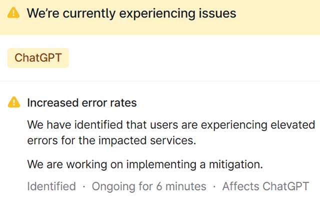 OpenAI conferma i problemi con ChatGPT