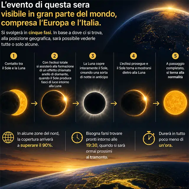 L'eclissi solare del 12 agosto 2026