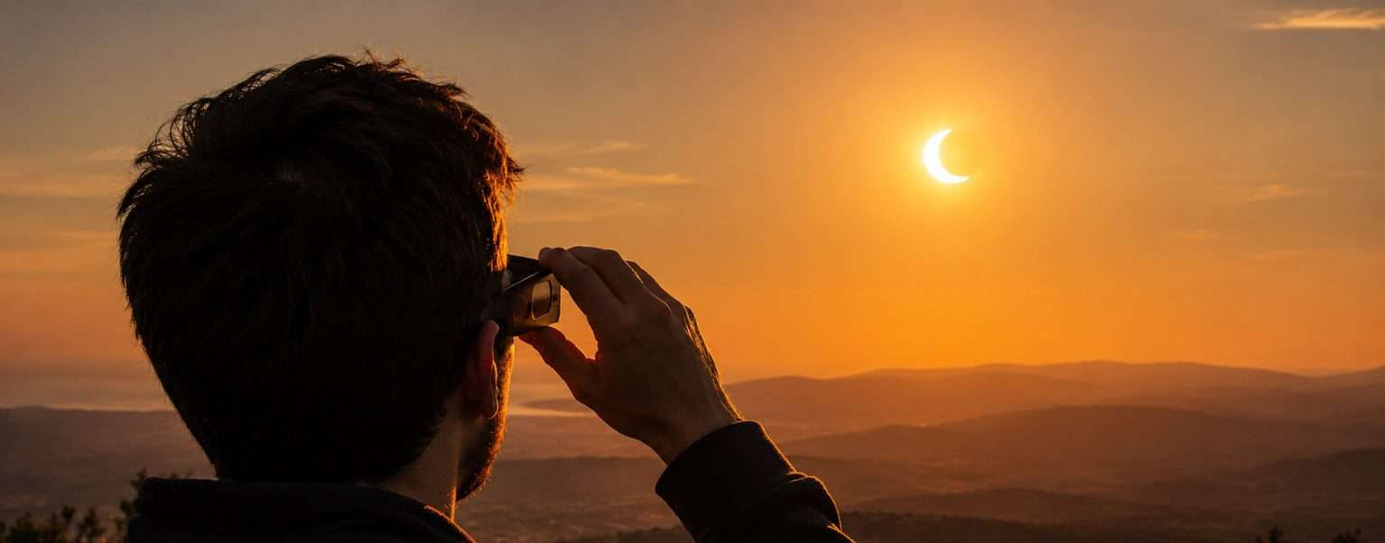 Copertina: Eclissi solare questa sera: orari e come vederla in sicurezza