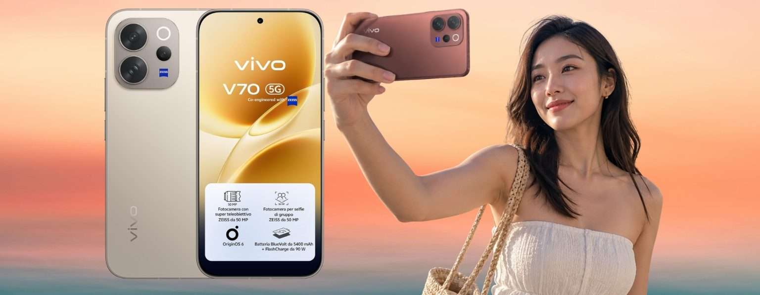 Anteprima: Foto spettacolari con ritocco AI e batteria gigante: VIVO V70 5G da 256GB