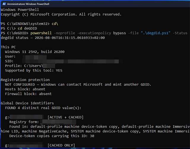 Un test per lo script deGDID