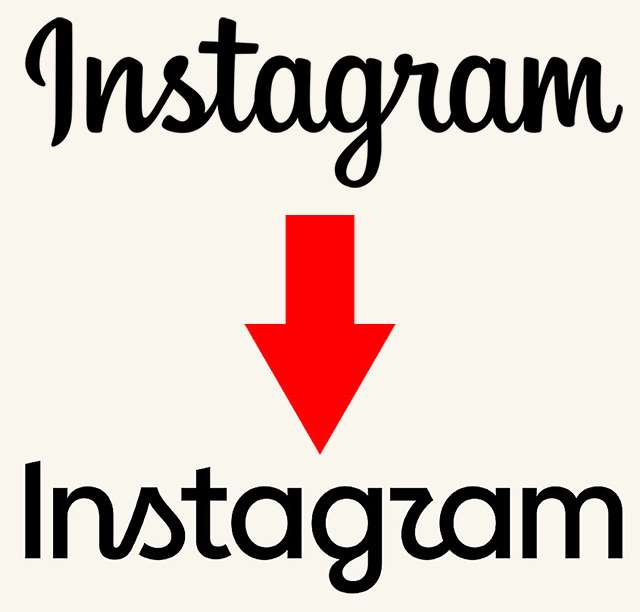 Il vecchio logo di Instagram e quello nuovo