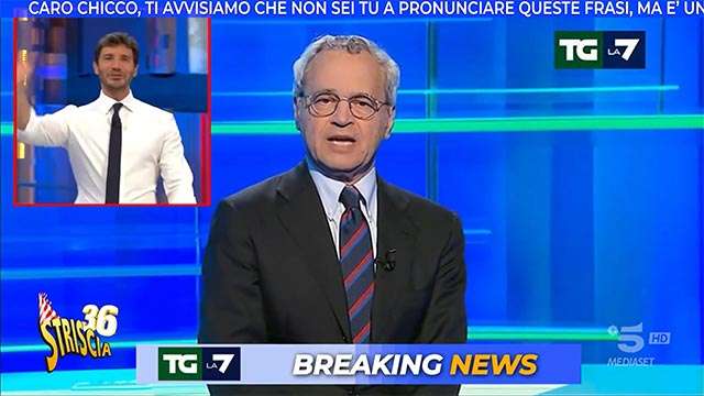 Il deepfake di Enrico Mentana a Striscia la Notizia