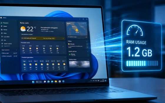 L'app Meteo di Windows 11 può occupare fino a 1,2 GB di RAM