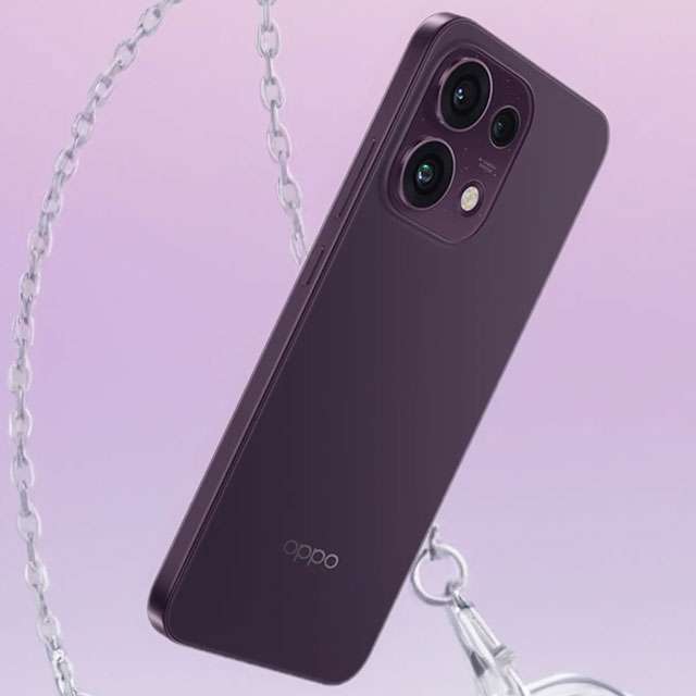 Il nuovo smartphone OPPO Reno16 F nella colorazione Purple Black
