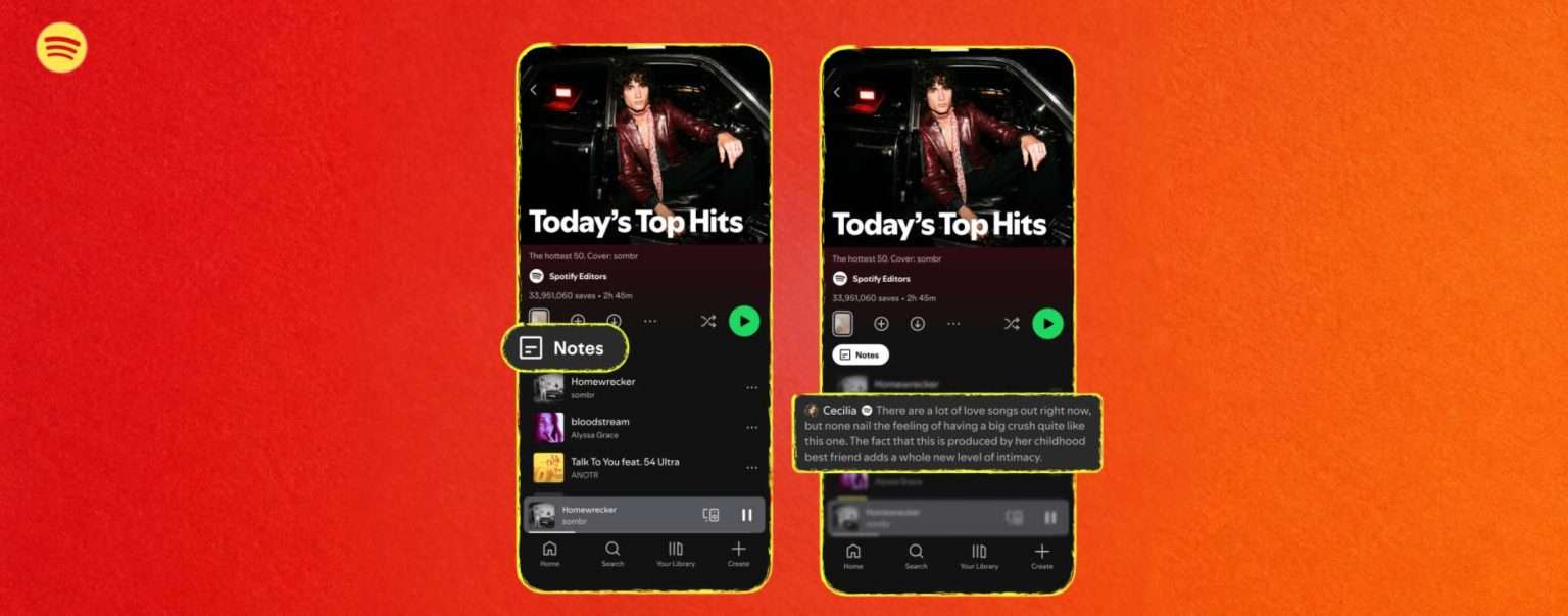 Anteprima: Spotify lancia le Note delle playlist per condividere storie e consigli