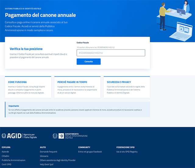 Il sito fake di SPID per la campagna di phishing