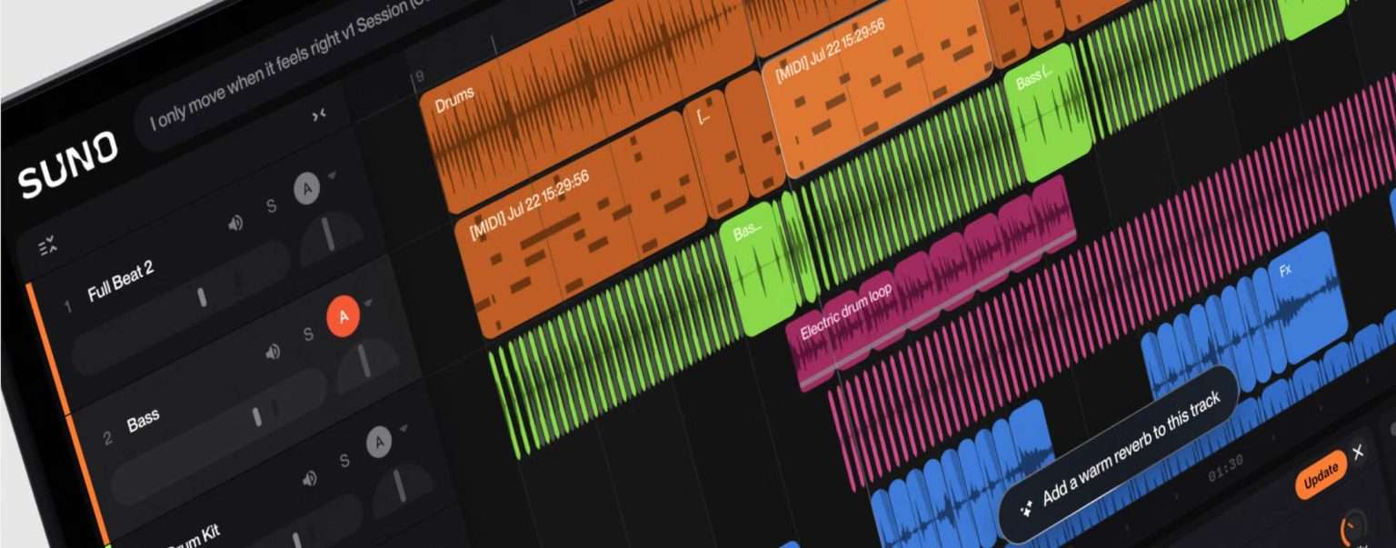 Anteprima: Suno Studio 2.0 trasforma l’AI in un vero studio musicale