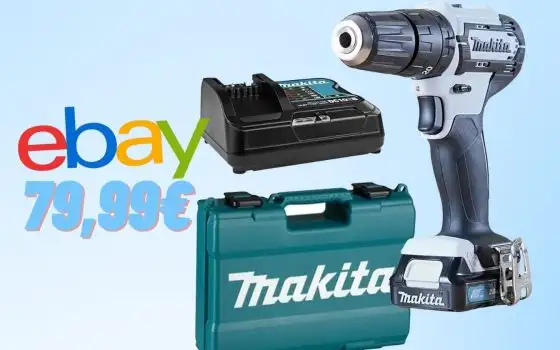 Trapano avvitatore a batteria con percussione Makita a un prezzo speciale
