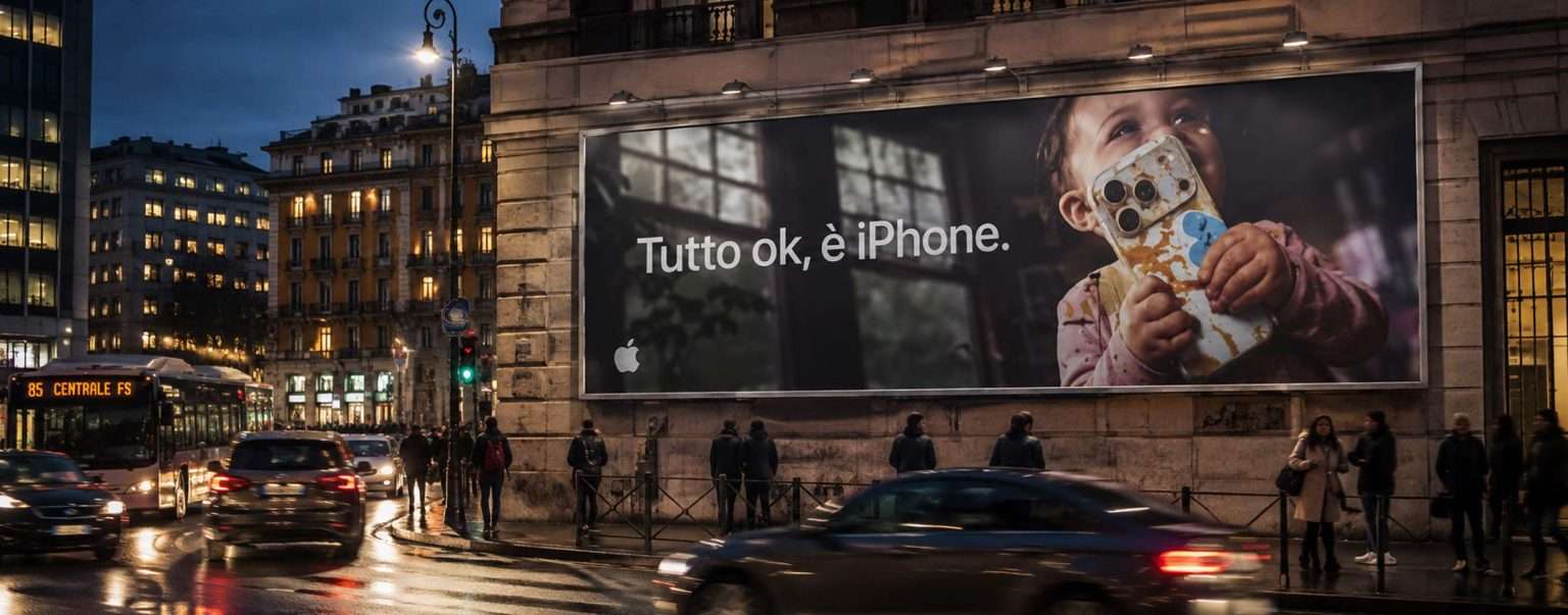 Anteprima: Tutto ok, è iPhone: cartellone rimosso, bambini salvi