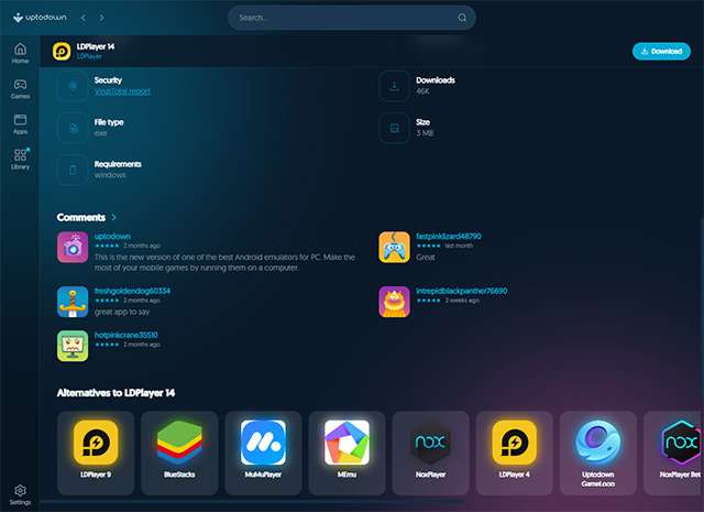L'interfaccia di Uptodown Desktop