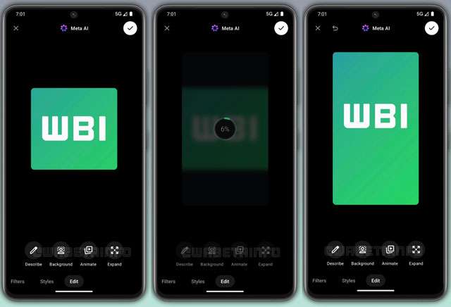WhatsApp sperimenta l'AI per espandere le foto