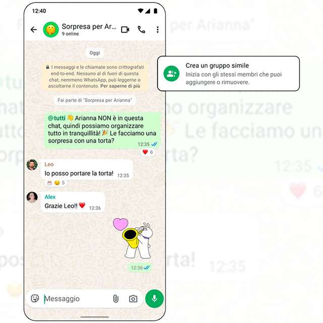 WhatsApp permette di creare le chat secondarie con un tocco