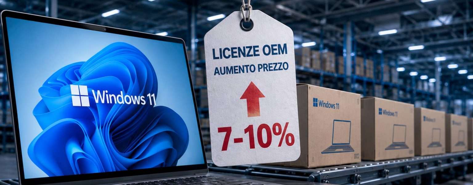 Anteprima: Windows 11, Microsoft aumenta il prezzo delle licenze: PC più cari