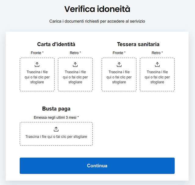 La truffa si concretizza chiedendo di caricare documenti e busta paga