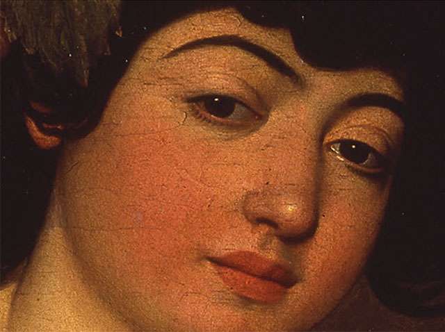 Un dettaglio del Bacco di Caravaggio