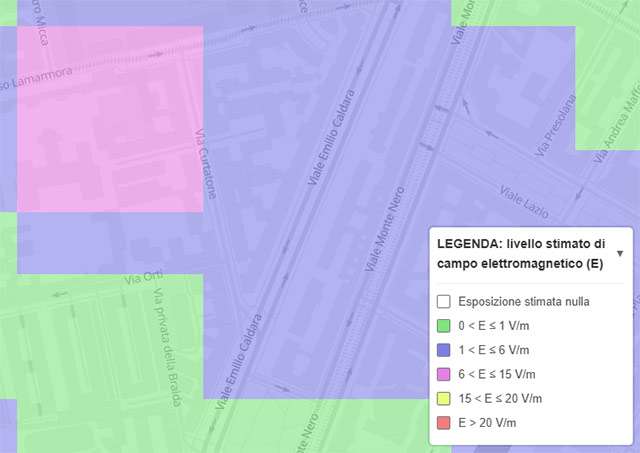 La città di Milano sulla mappa di Cartoradio