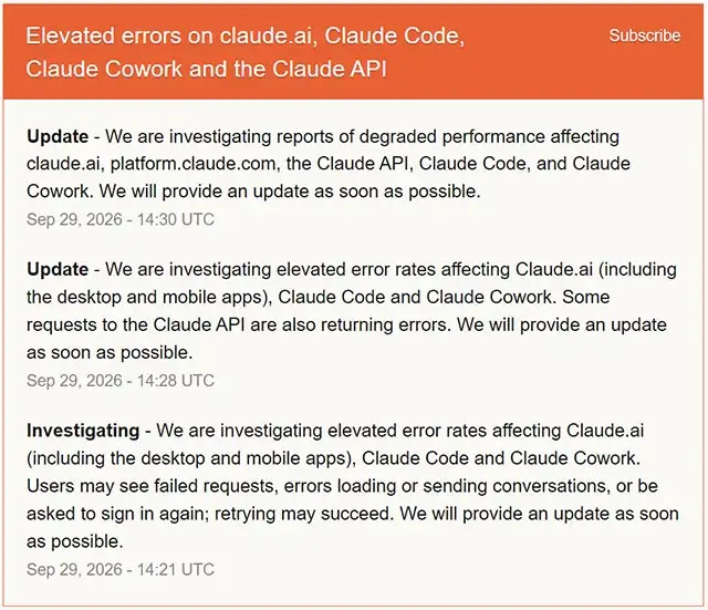 Anthropic conferma il problema con Claude