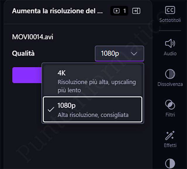 Come funziona la nuova funzionalità AI di upscaling in Clipchamp