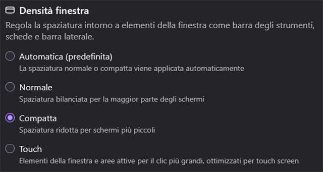 Ritorna la modalità Compatta di Firefox, con la versione 157