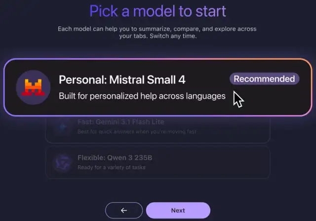 Il modello AI di Mistral per la funzionalità Smart Window di Firefox