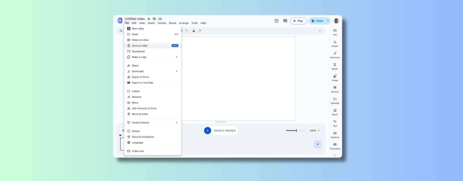 Anteprima: Google Vids trasforma PDF, Word e Google Docs in riassunti video