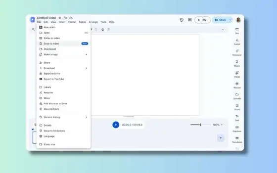 Google Vids trasforma PDF, Word e Google Docs in riassunti video