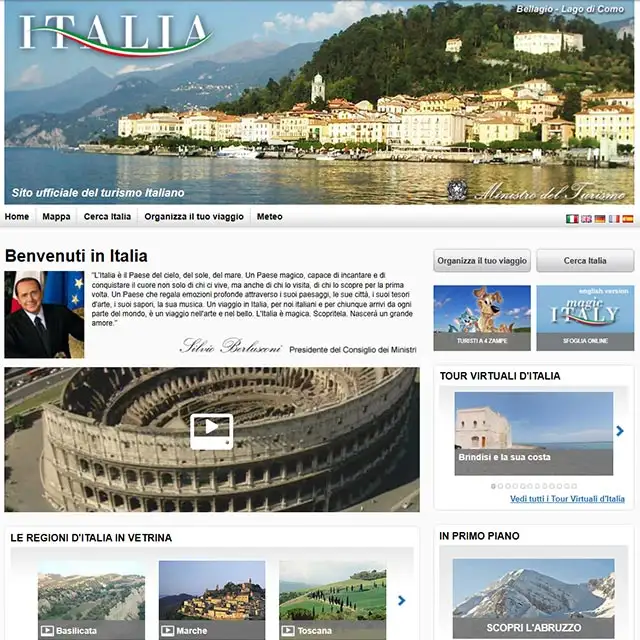 La prima versione del portale Italia.it