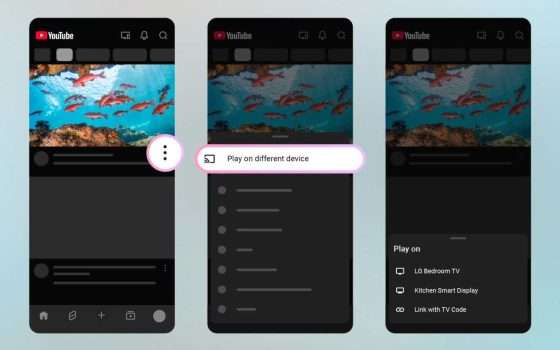 YouTube semplifica l'invio dei video dallo smartphone alla TV