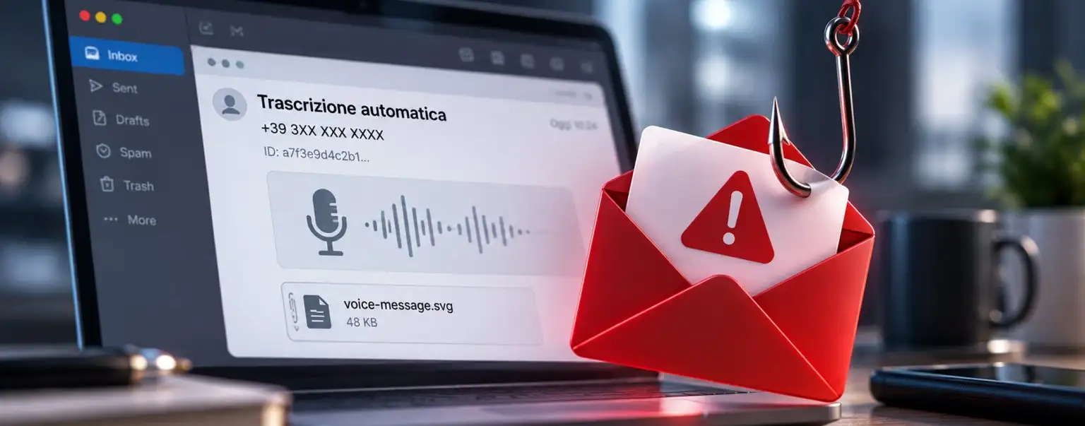 Copertina: Phishing via email, attenzione alle false trascrizioni dei vocali